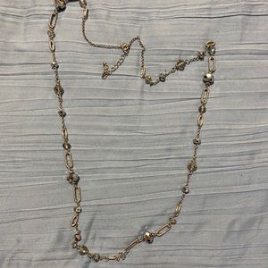 Long silver necklace